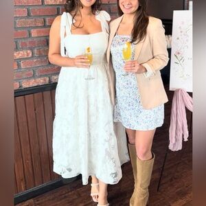 Lulu’s White Burnout Tiered Midi Dress